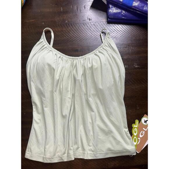OGL Tank Top Womens Size M Pale Green Brami Camisole Ruched Neckline Minimalist - Picture 5 of 6